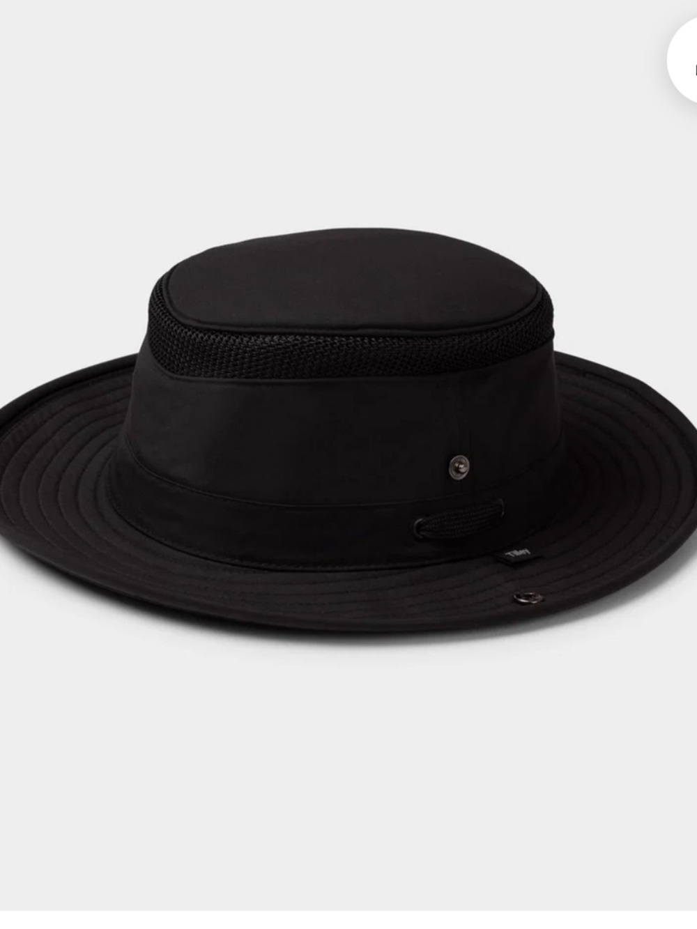 TILLEY Men's-Women’s Black Outdoor Bucket Hat with Chin Straps